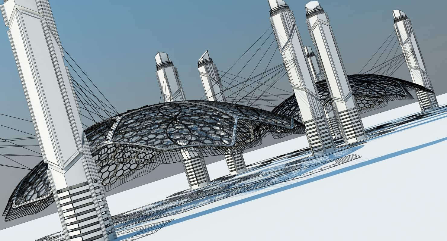 Futuristic Architectural Structure - 3D Model by Giimann