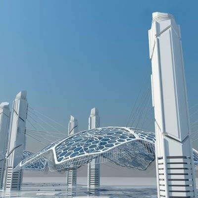 Futuristic Architectural Structure - 3D Model by Giimann