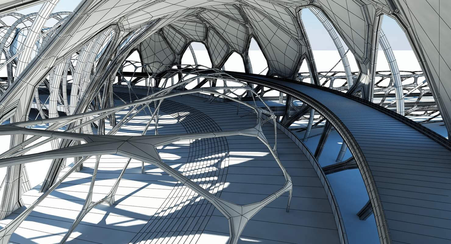 Futuristic Architectural Structure - 3D Model by Giimann