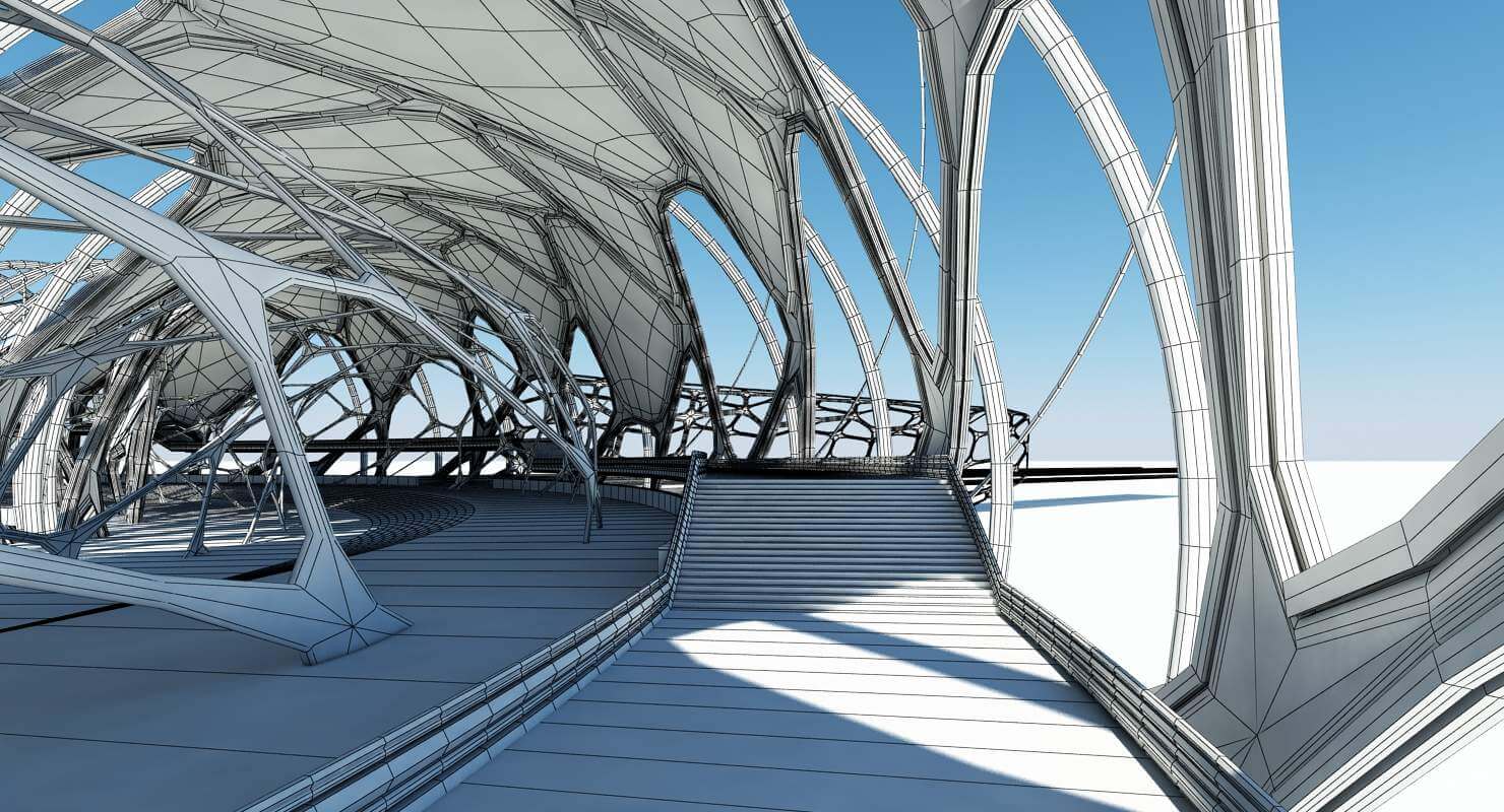 Futuristic Architectural Structure - 3D Model by Giimann