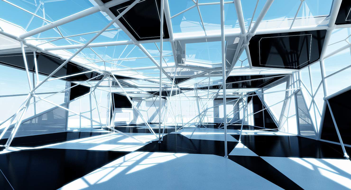 Future Inside Building Futuristic Building Interior - 3D Model by Giimann