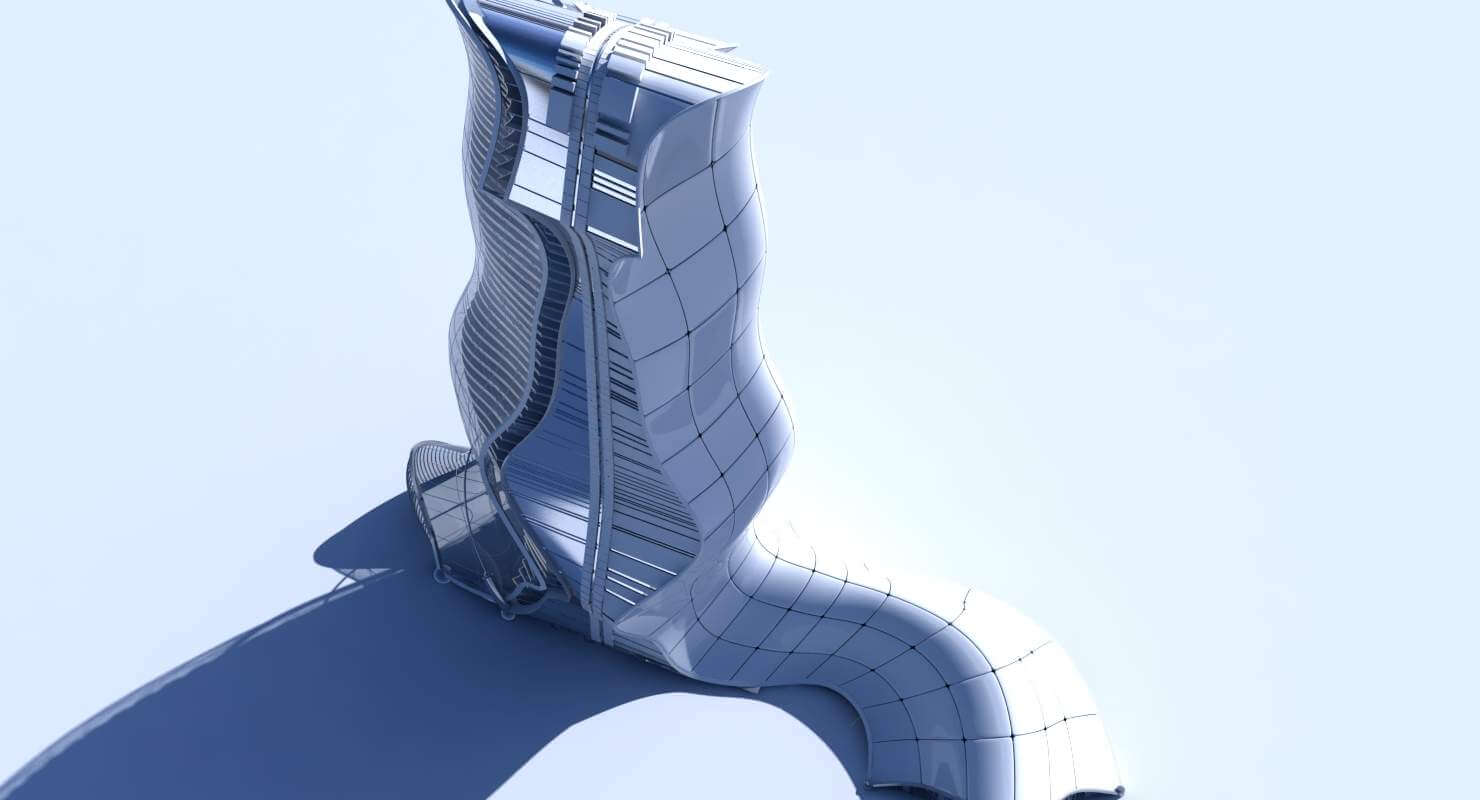 Futuristic Skyscraper - 3D Model by Giimann