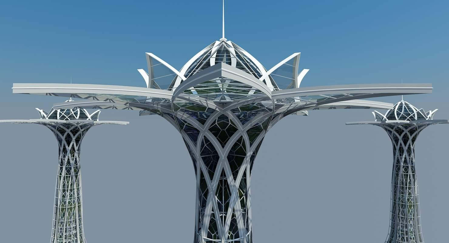 Futuristic Skyscraper - 3D Model by Giimann