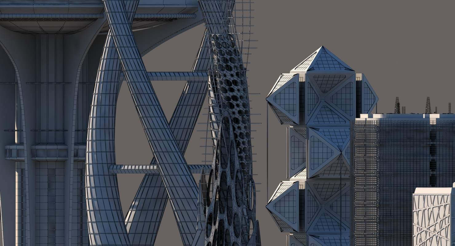 Futuristic Skyscrapers - 3D Model by Giimann