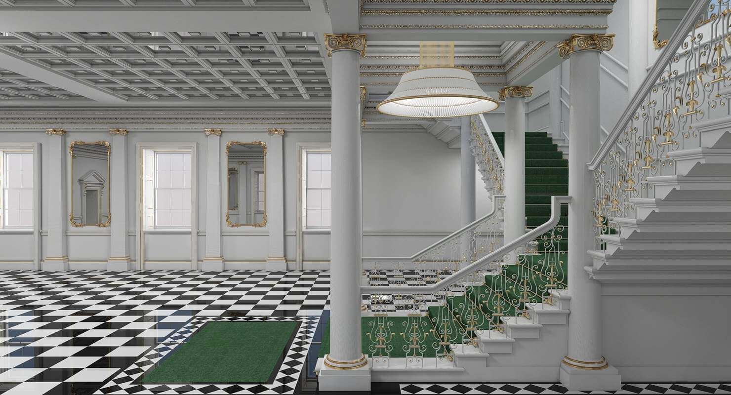 Grand Hall Entrance and Staircase - 3D Model by Giimann