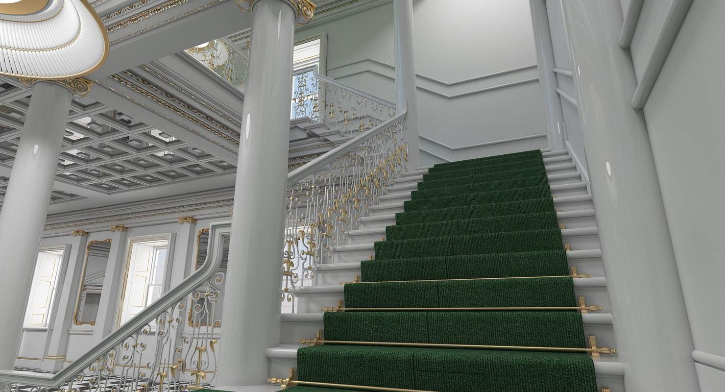 Grand Hall Entrance and Staircase - 3D Model by Giimann