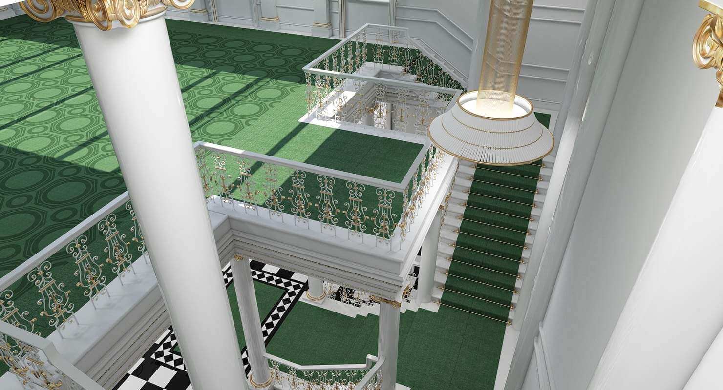 Grand Hall Entrance and Staircase - 3D Model by Giimann