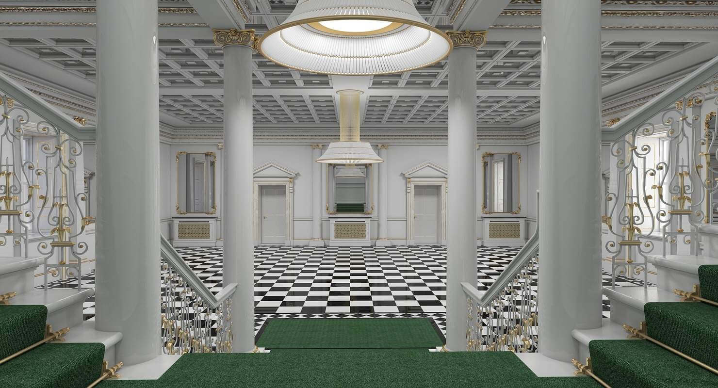 Grand Hall Entrance and Staircase - 3D Model by Giimann