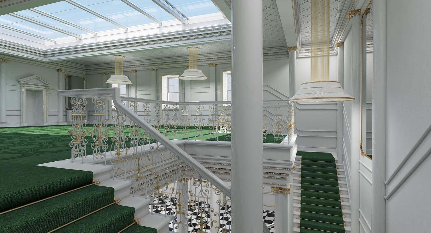 Grand Hall Entrance and Staircase - 3D Model by Giimann