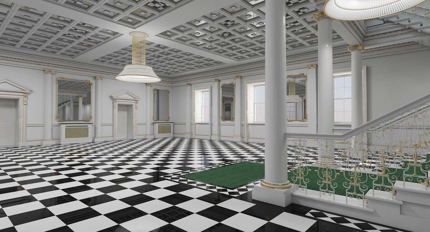 Grand Hall Entrance and Staircase - 3D Model by Giimann