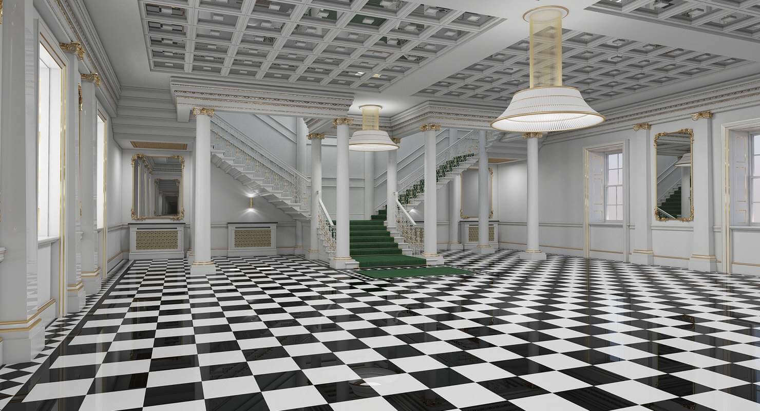 Grand Hall Entrance and Staircase - 3D Model by Giimann