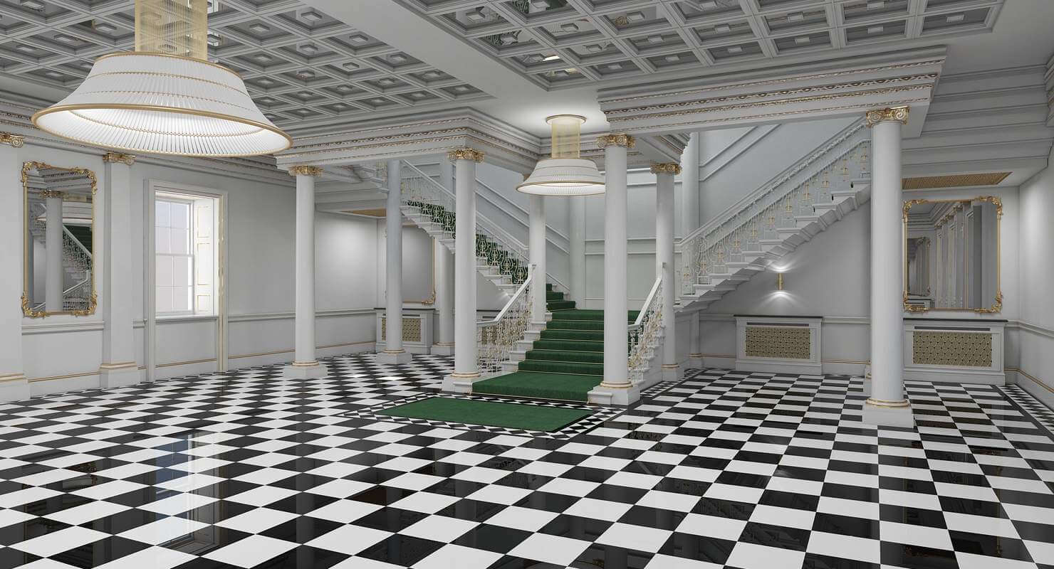 Grand Hall Entrance and Staircase - 3D Model by Giimann
