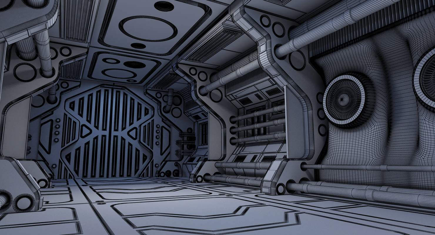 Sci-Fi Interior 3D Model by Giimann