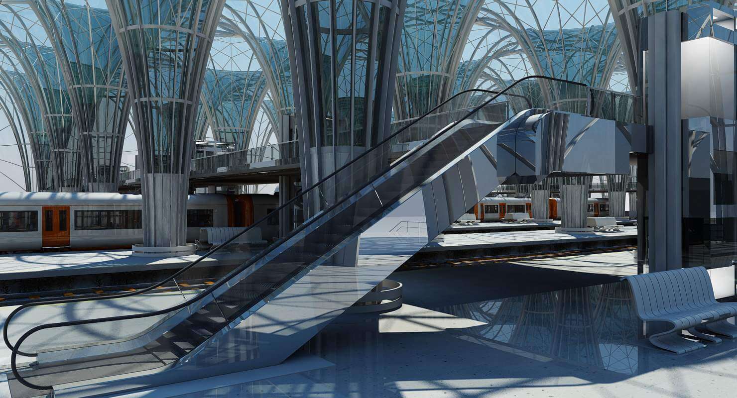 Train Station Building Interior - 3D Model by Giimann