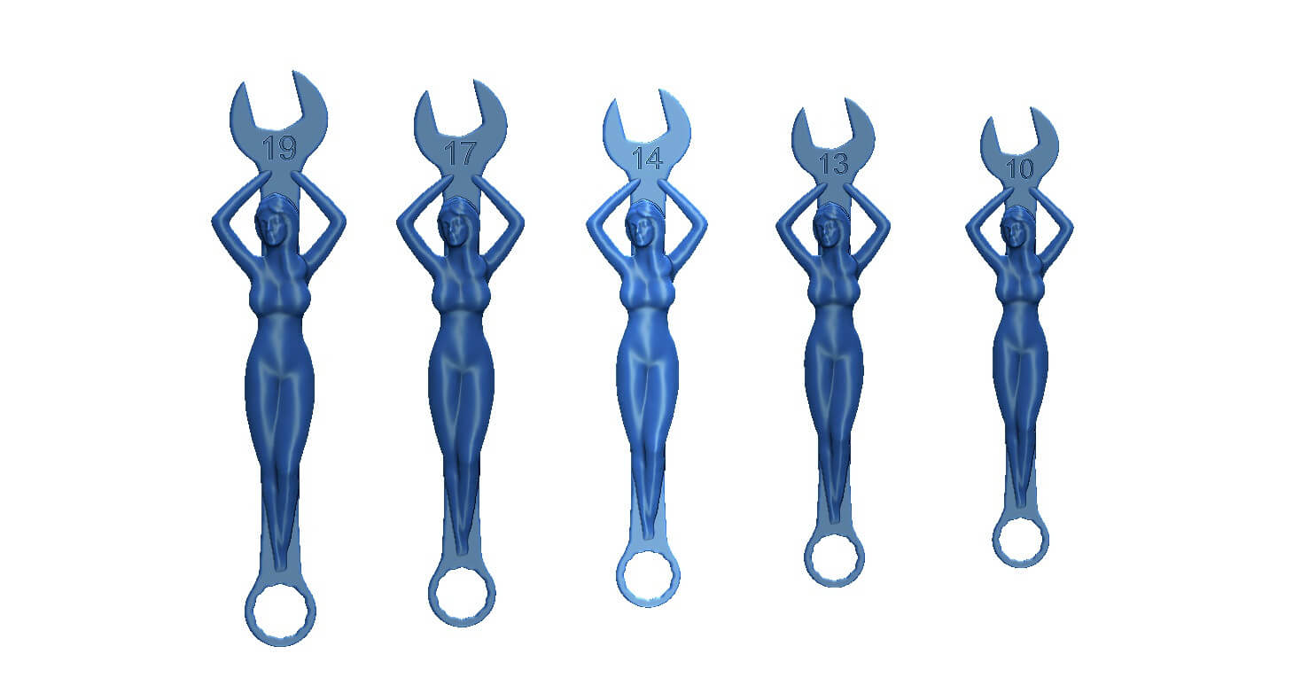 Wrench Girl 3D Print Model by GiordanoBruno