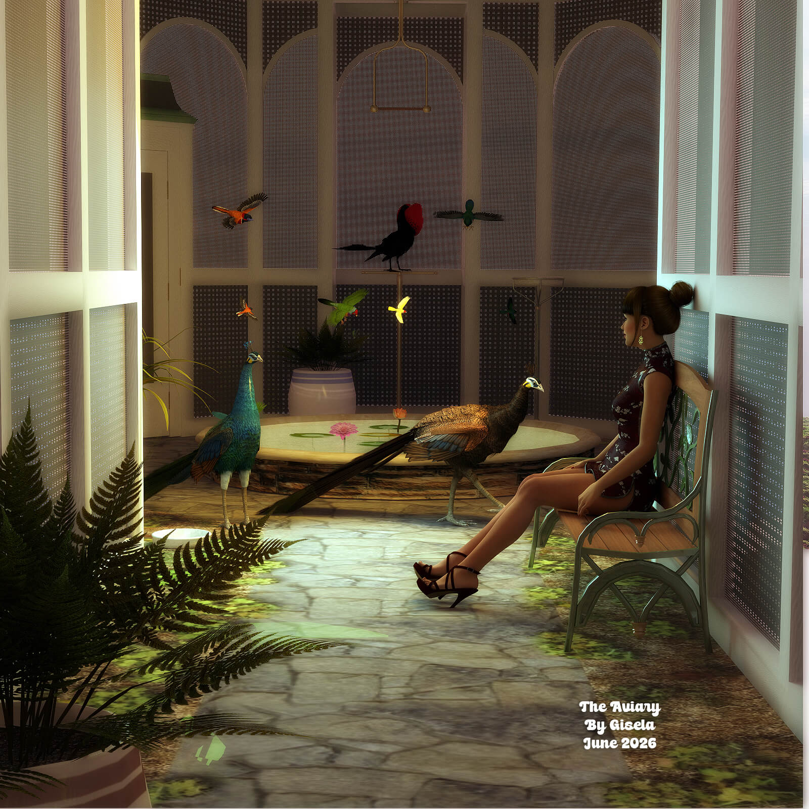 Aviary Rendering The Aviary 3D Render, Digital Art by Gise