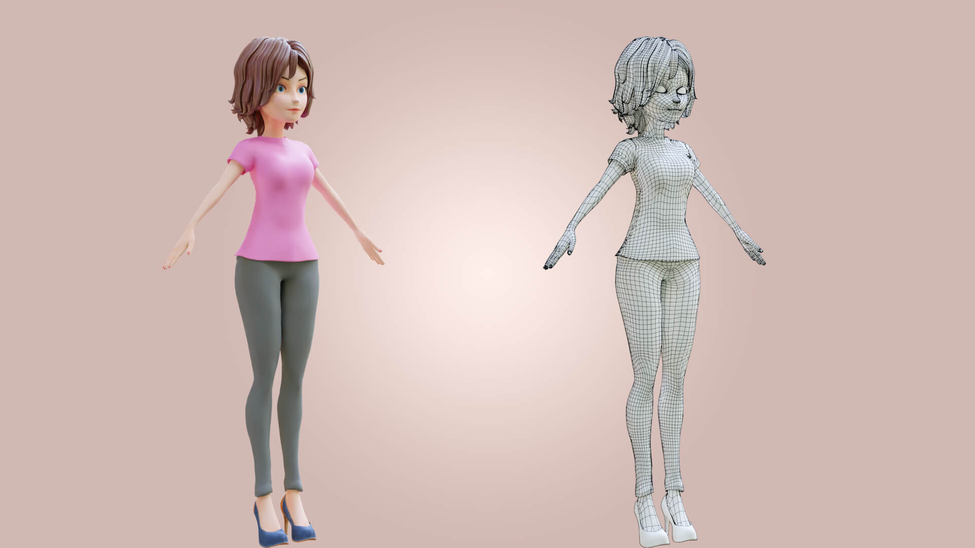 Karton Rigged Cartoon Woman Rigged - 3D Model by giyas3dartist
