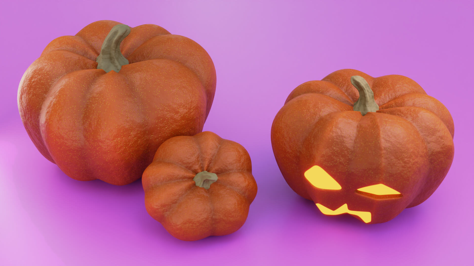 Pumpkin Set 3D Model by Gizem Dilara Tek