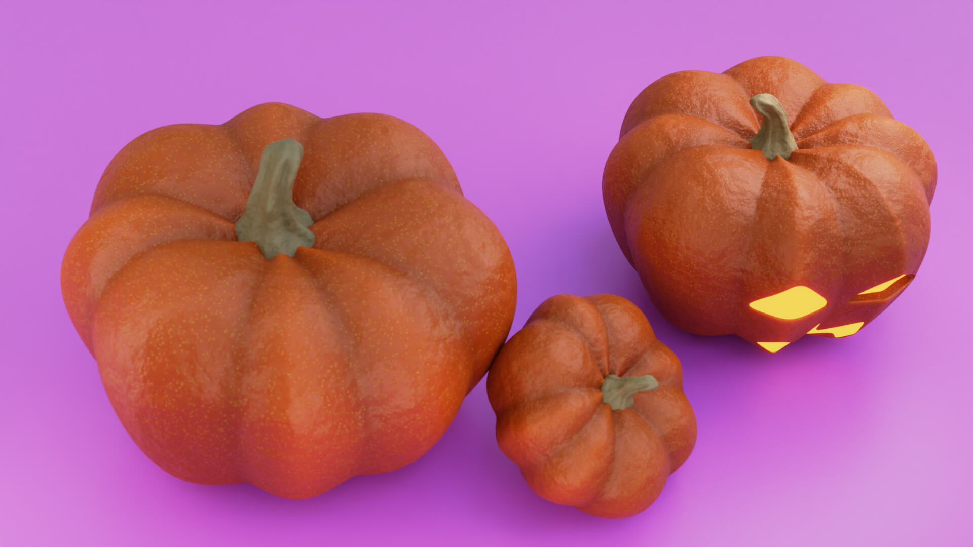 Pumpkin Set 3D Model by Gizem Dilara Tek