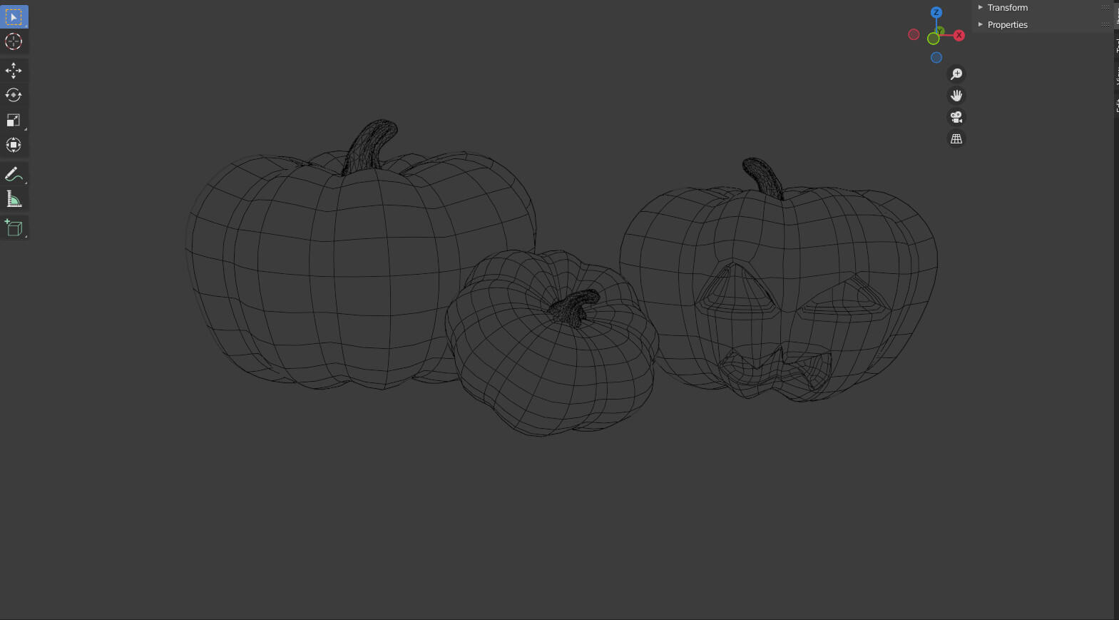 Pumpkin Set 3D Model by Gizem Dilara Tek