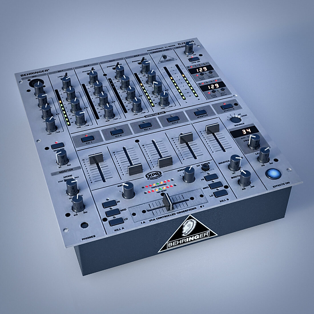 Behringer DJX700 DJ Mixer 3D Render, Digital Art by GMArtworks