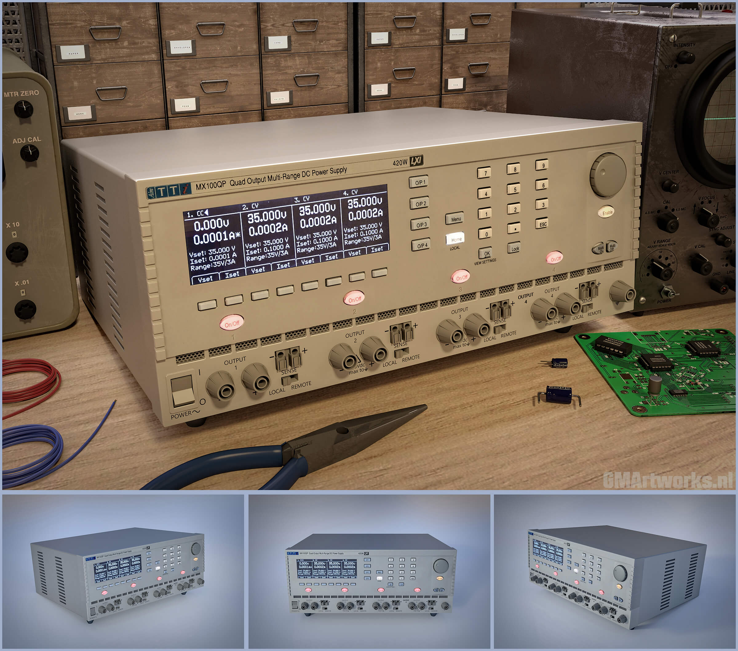 MX 100QP Bench Power Supply 3D Render, Digital Art by GMArtworks