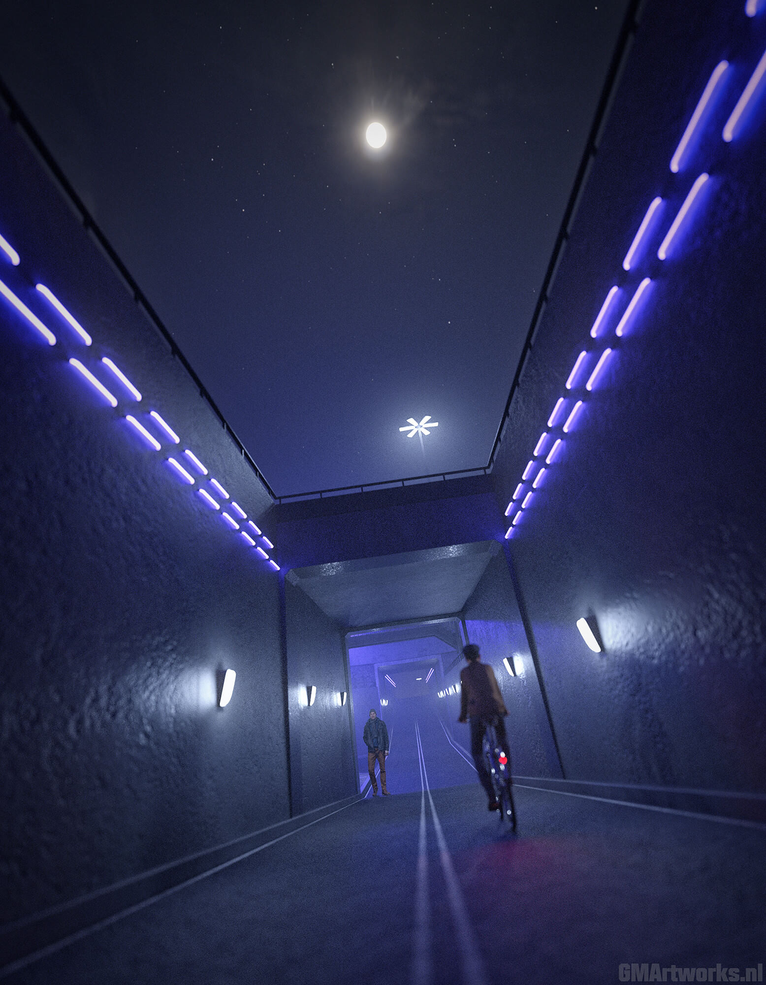 The Tunnel 3D Render, Digital Art by GMArtworks