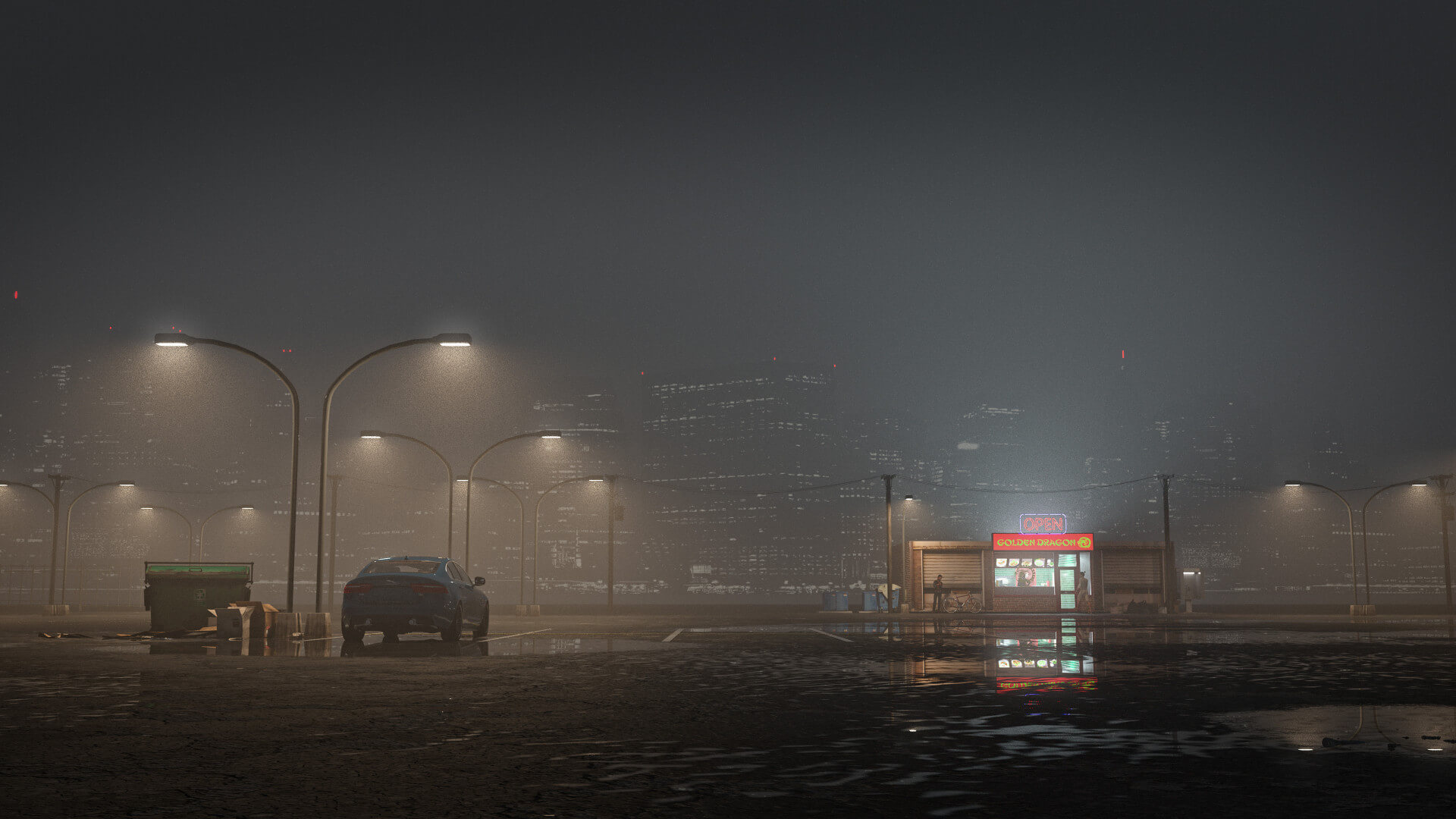Night Snack on The Parkinglot by GMArtworks | RenderHub Wallpapers