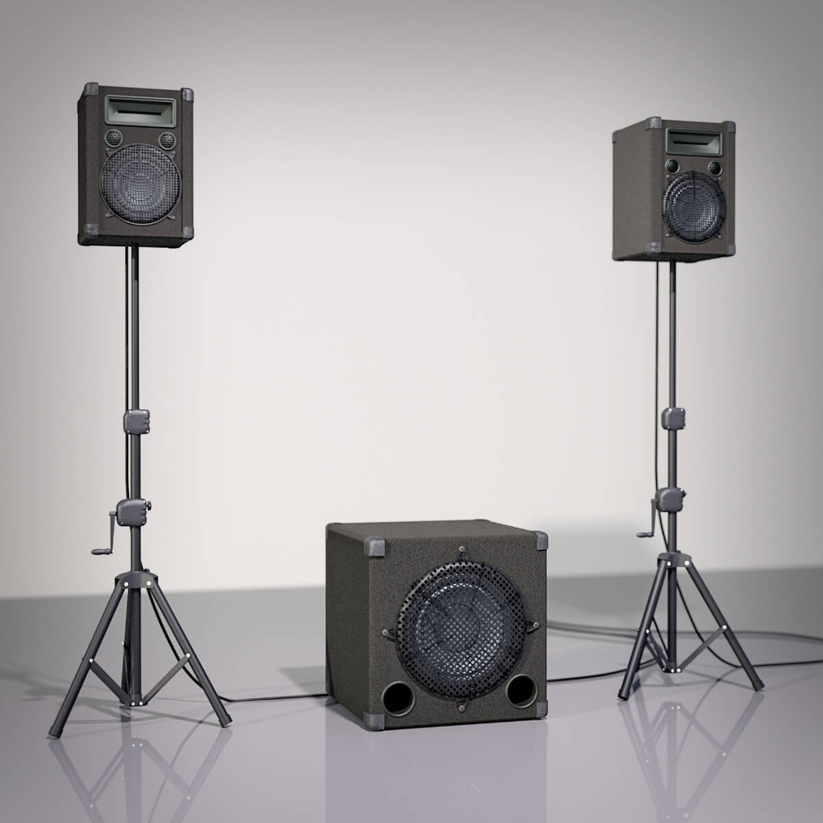Pa Speaker Set and Subwoofer 3D Model by GMArtworks