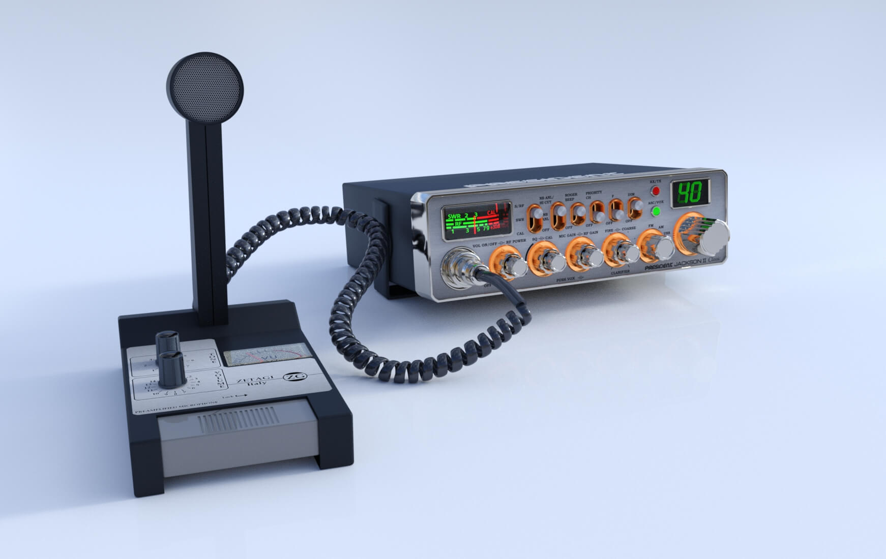 President Jackson II Classic CB Radio 3D Model by GMArtworks