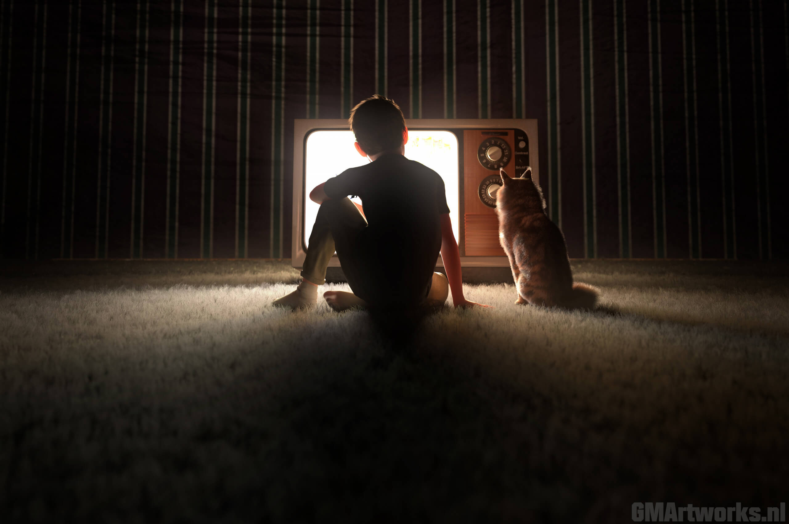 Watching Tv In The Dark