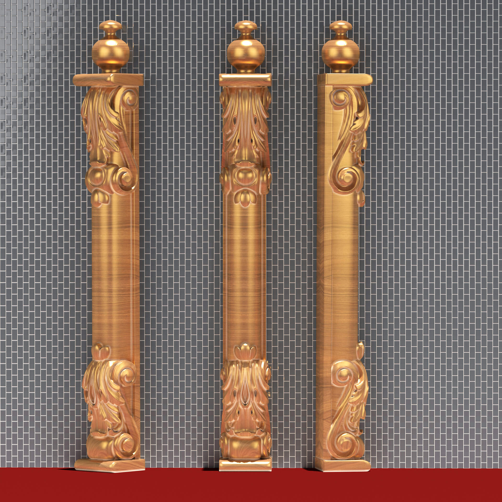 Classic Decorative Furniture Column - 3D Model by GOLD MASTER
