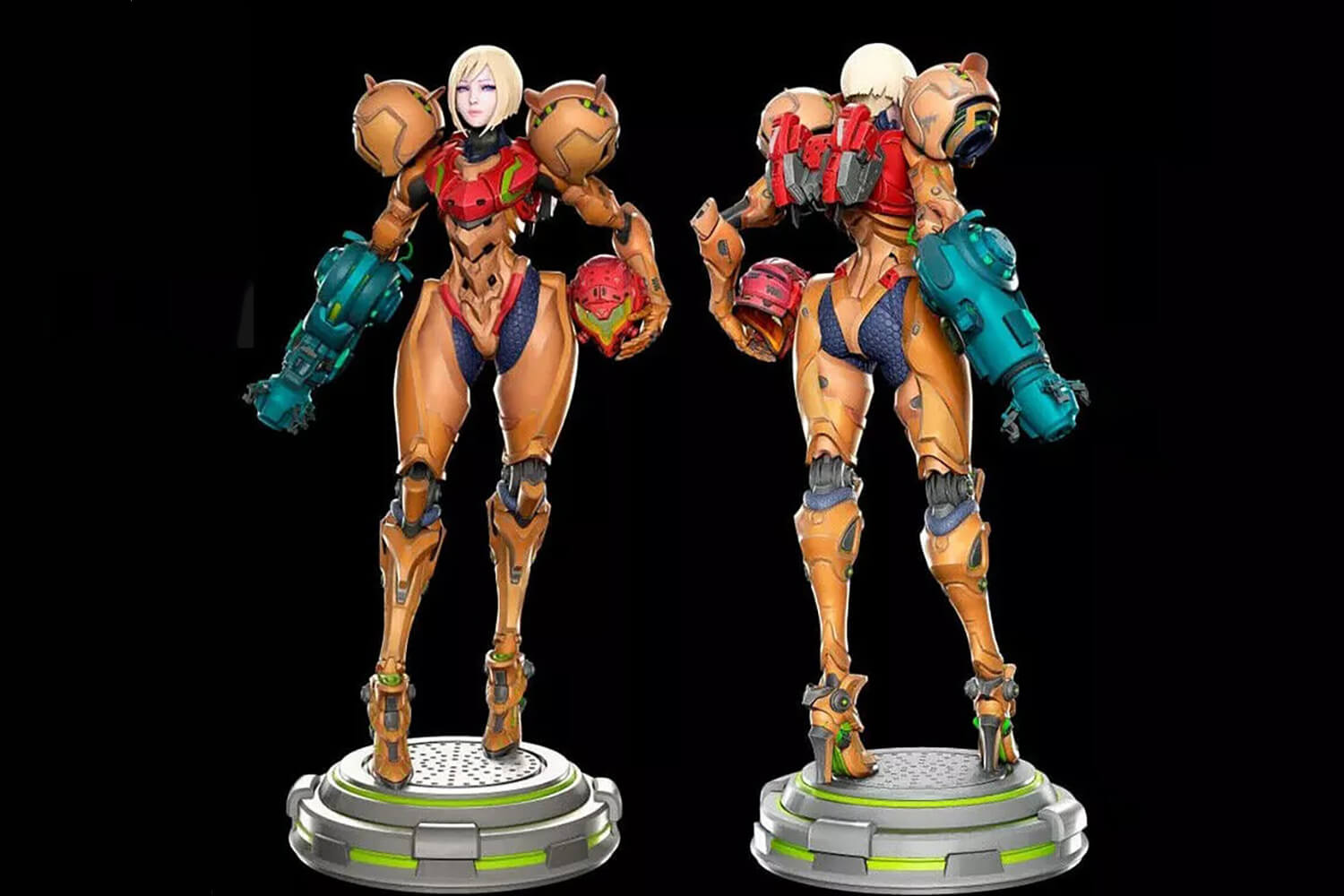 Samus Model Refrence Samus Aran V1 - 3D Model by goldenriveth02
