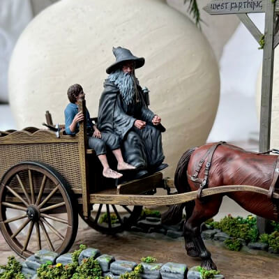 Gandalf and Frodo on Cart - 3D Model by gondoriancitizen