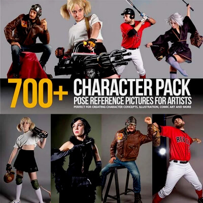 700+ Character Pose Reference Pictures by Grafit Studio