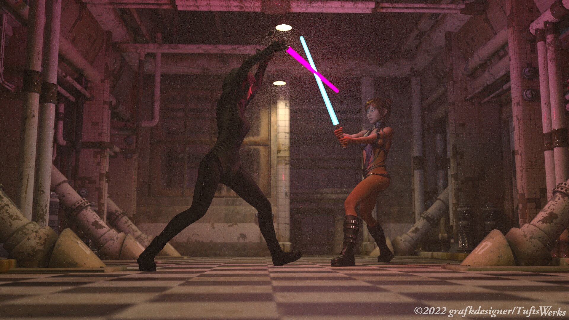 Fighting to the Death 3D Render RenderHub Gallery