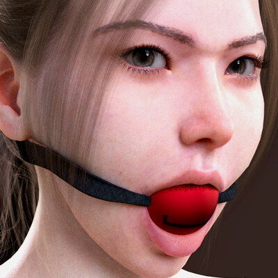 Grape Juice 3Ds Ball Gag for Genesis 9 by GrapeJuice3D