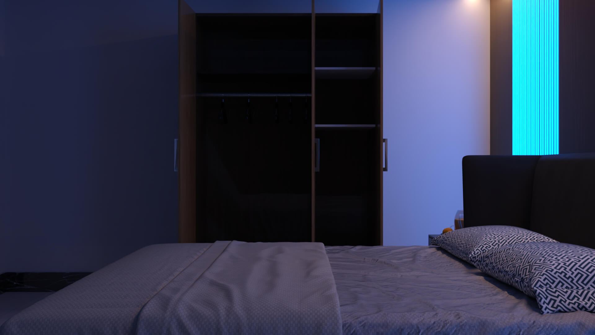 R1 Bedroom from GTX–Full House 2 - Daz Content by GraphistX, image size:1920x1080