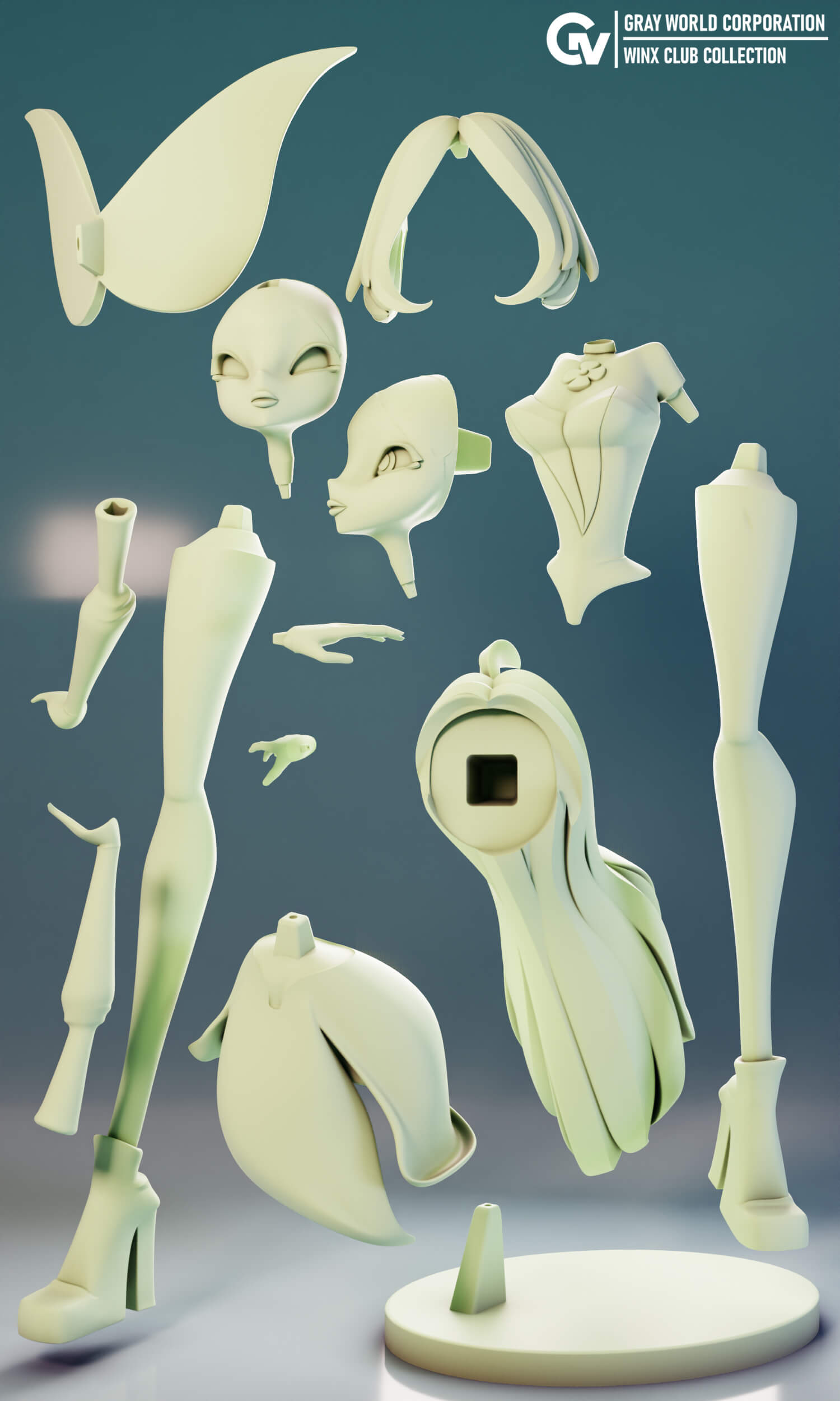 Flora Fairy Form - Winx Club 3D Print Model by Gray World Corporation