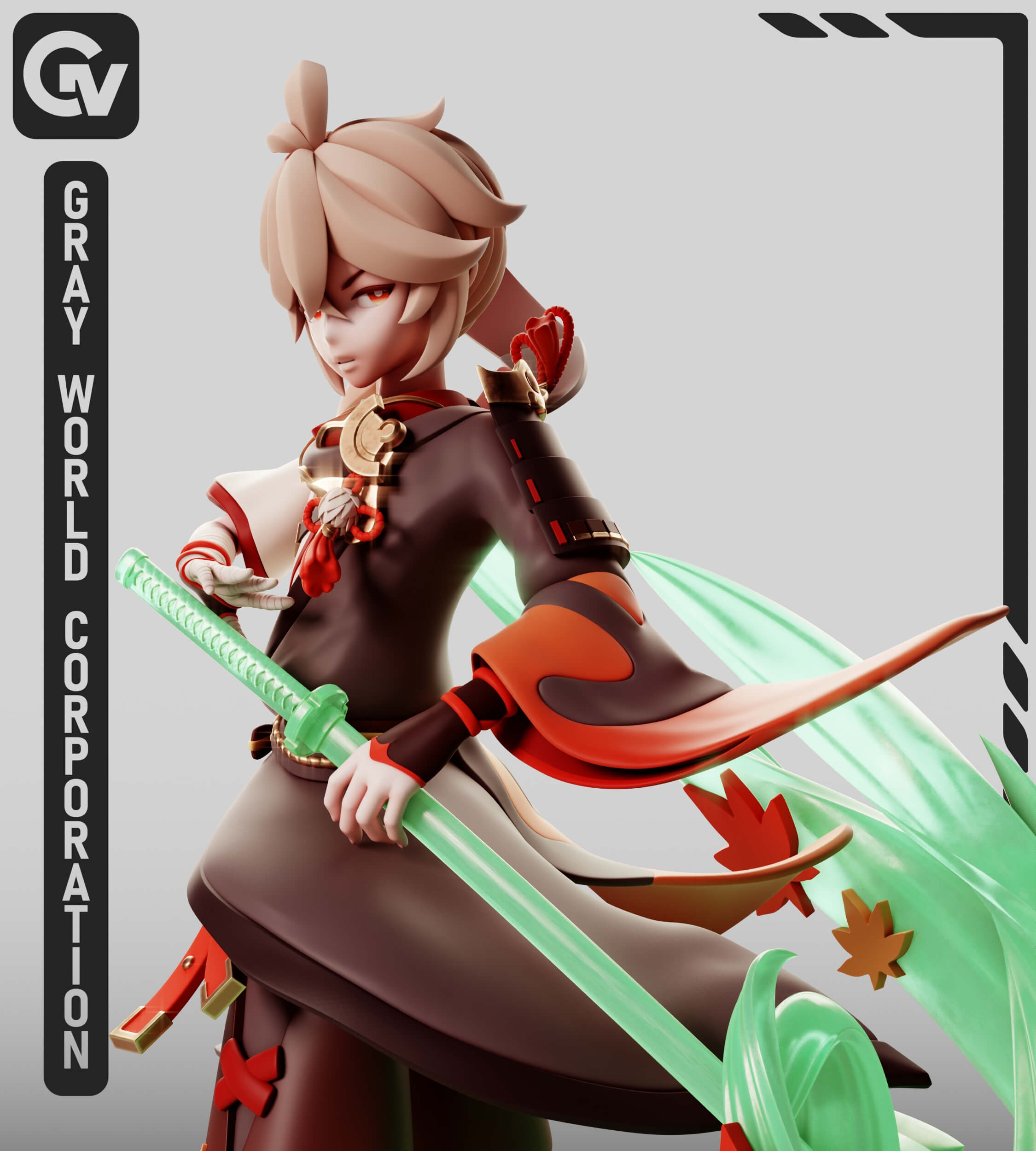 Kaedehara Kazuha - Genshin Impact 3D Model by Gray World