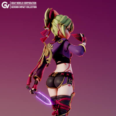 Kuki Shinobu - Genshin Impact 3D Model by Gray World Corporation