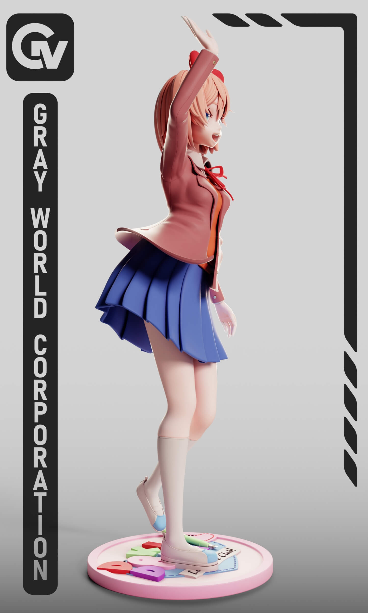 Sayori - Doki Doki Literature Club 3D Model by Gray World Corporation