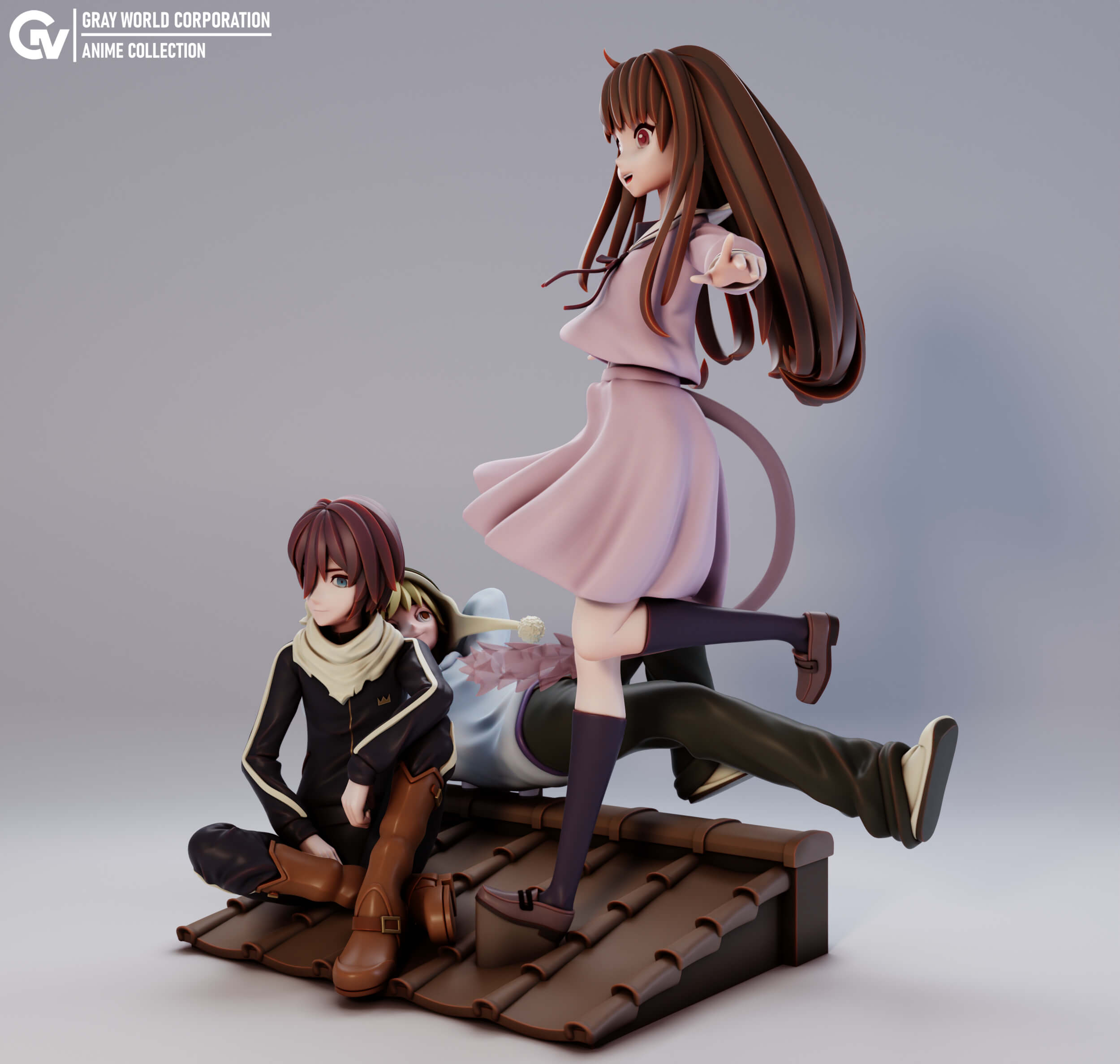 Yato, Hiyori and Yukine - Noragami 3D Print Model by Gray World Corporation