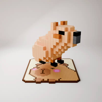 Isometric Voxel Capybara