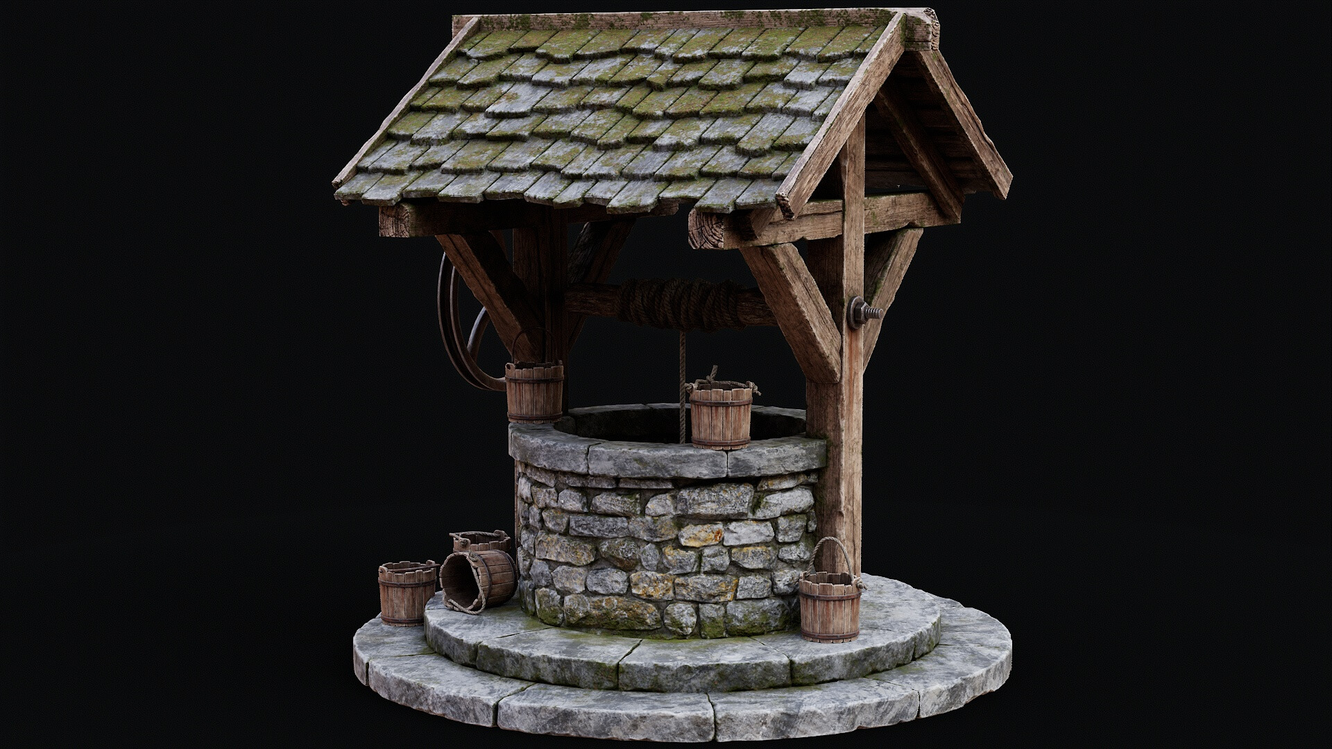 Wishing Well - Game Ready PBR 3D Model by Greavsie93