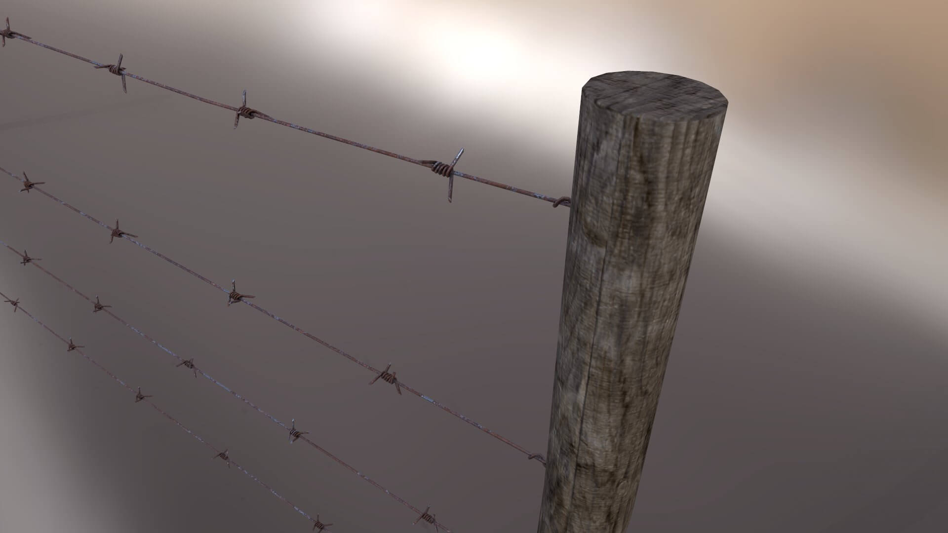 Barbed Wire Fence 3D Model by Grishmanovskij Anton