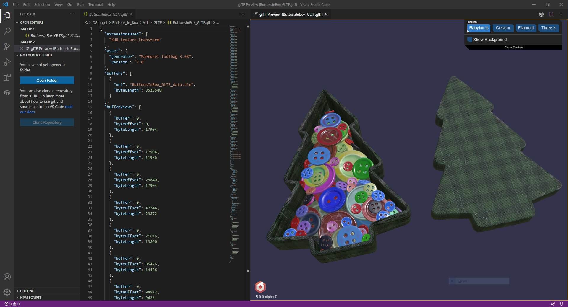 Buttons In Box - 3D Model by Grishmanovskij Anton
