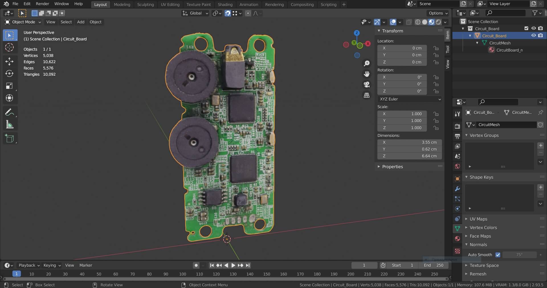 Circuit Board - 3D Model by Grishmanovskij Anton
