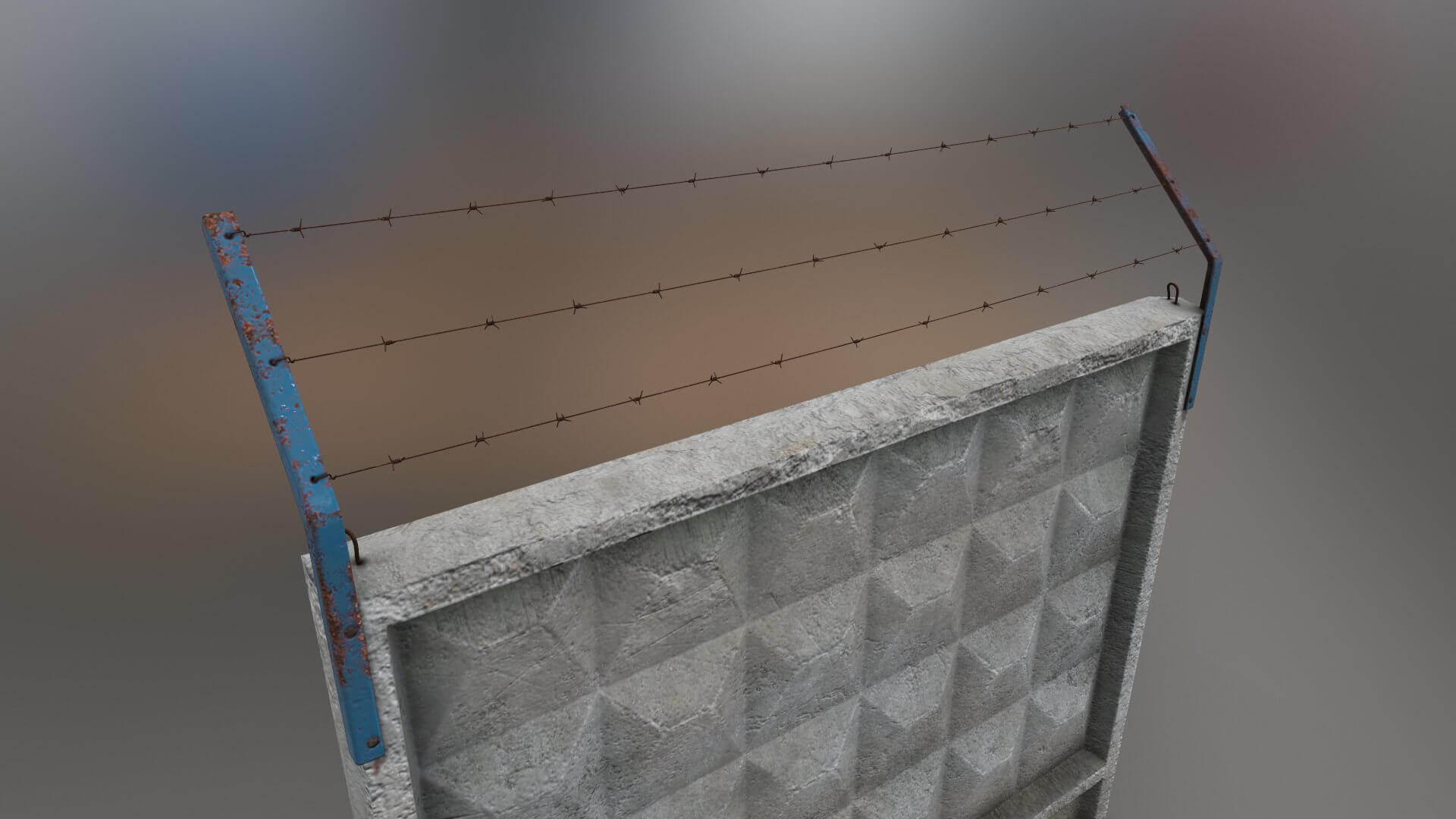 Concrete Fence 3D Model by Grishmanovskij Anton