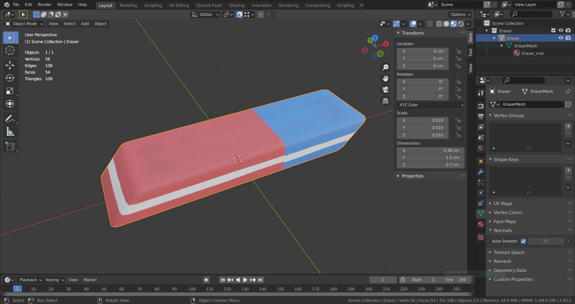 Eraser 3D Model by Grishmanovskij Anton
